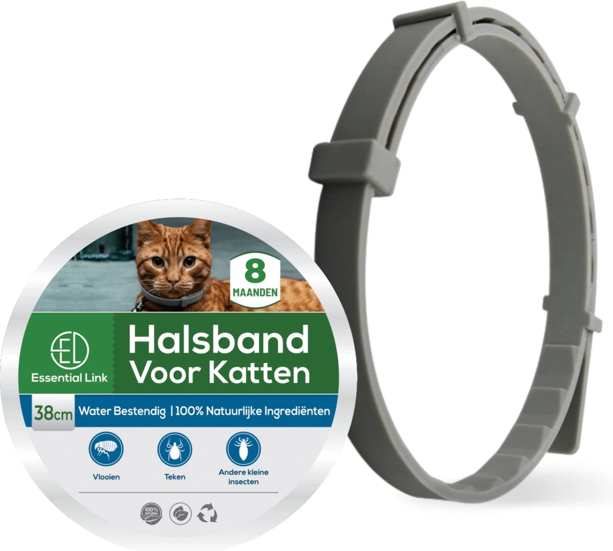 Essential Link Teken- En Vlooienband - Vlooienband Kat – Anti Vlooien – Vlooienmiddel - Tekenband - Diervriendelijk 1 Essential Link Teken- En Vlooienband - Vlooienband Kat – Anti Vlooien – Vlooienmiddel - Tekenband - Diervriendelijk