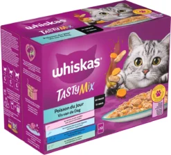 Whiskas 1+ Natvoer - Tasty Mix - Vis Van De Dag In Saus - Maaltijdzakjes 48 X 85 G 9 Whiskas 1+ Natvoer - Tasty Mix - Vis Van De Dag In Saus - Maaltijdzakjes 48 X 85 G -Merkloos Verkoop 1200x1085