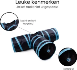 Merkloos Kattentunnel - Opvouwbaar - 3 Gangen - Voor Binnen En Buiten -Merkloos Verkoop 1200x1092 2