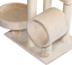 PawHut Kattenboom Kattenkrabboom Speelgoed Tunnel Katten Klimboom Krabboom Beige D30-191 -Merkloos Verkoop 1200x1093 4