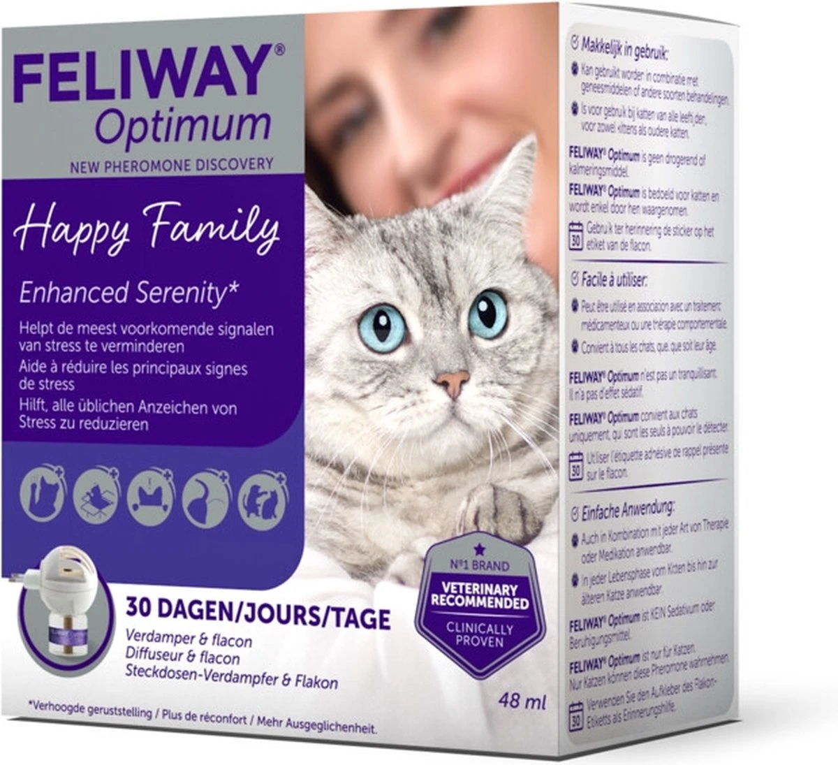 Feliway Optimum - Startset - 1 Verdamper Met 1 Vulling - 48 Ml - Anti-stress Voor Kat 5 Feliway Optimum - Startset - 1 Verdamper Met 1 Vulling - 48 Ml - Anti-stress Voor Kat - Image 5