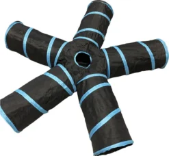 Adori Katten Tunnel 5 Gangen - Kattenspeelgoed - Ø25x50 Cm Zwart