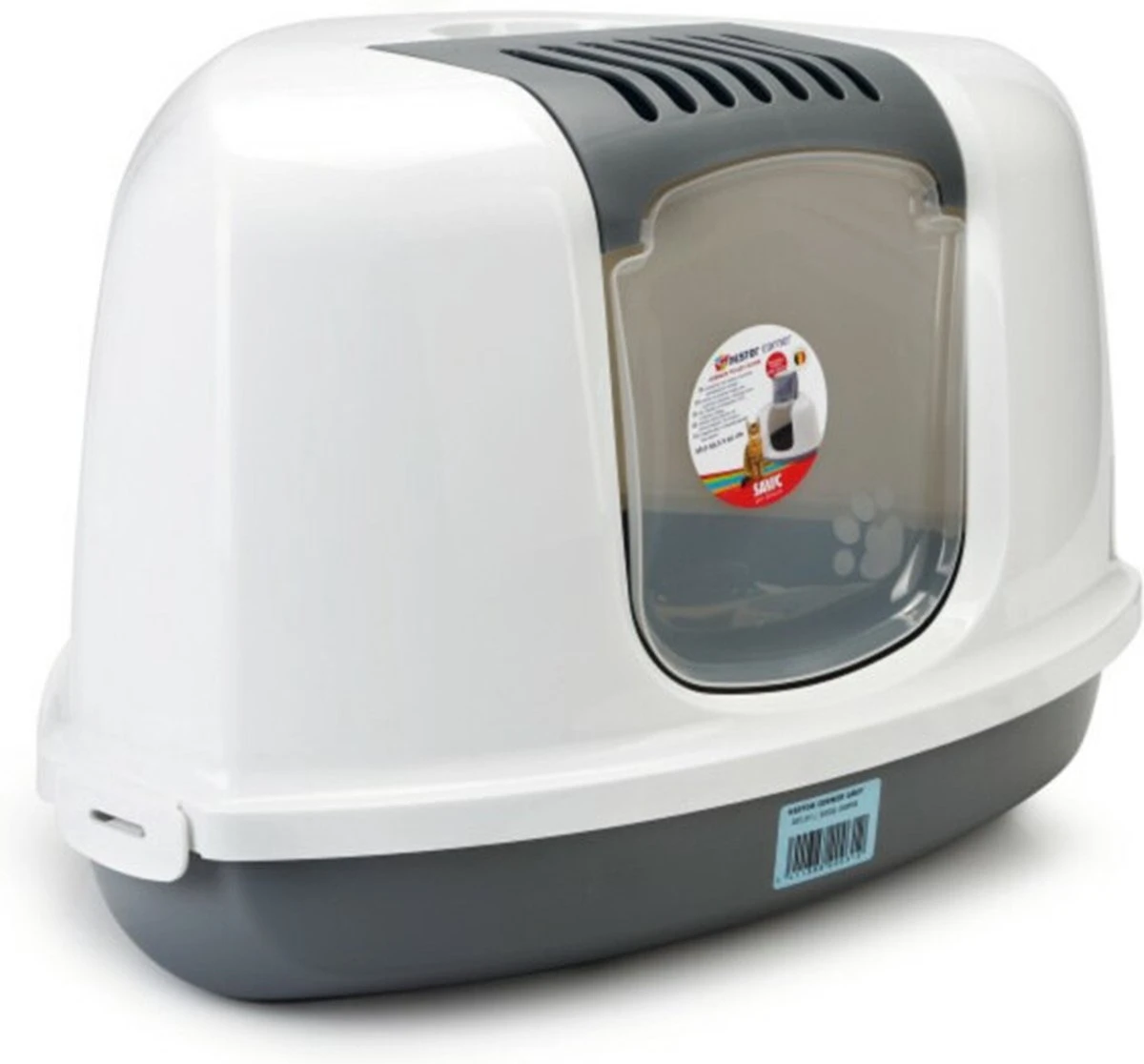 Savic Hoek Kattenbak Nestor Grijs / Wit - 58.5X45.5X40 CM 4 Savic Hoek Kattenbak Nestor Grijs / Wit - 58.5X45.5X40 CM - Image 4