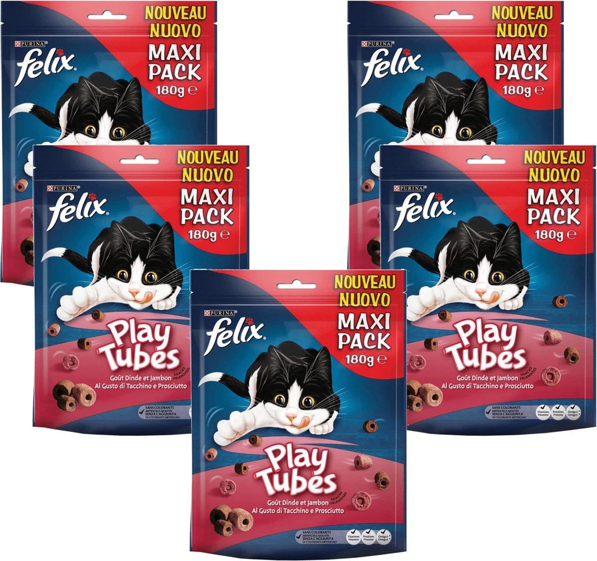 Felix PlayTubes - Kattensnacks Kalkoen & Ham - 5 X 180g 7 Felix PlayTubes - Kattensnacks Kalkoen & Ham - 5 X 180g - Image 7