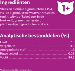 Whiskas 1+ Natvoer - Vis - Selectie In Gelei - Maaltijdzakjes 40 X 85 G -Merkloos Verkoop 1200x1134 3