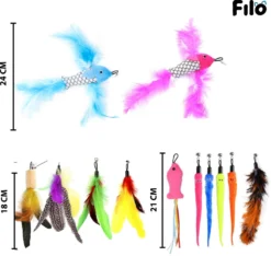 Filo Kattenhengel Set + 12 Kattenspeeltjes – Speelhengels Interactief Kattenspeelgoed – Hengel Kattenspeeltje Kittens - Speelgoed Speelhengel Vis Kat En Kitten -Merkloos Verkoop 1200x1137 6
