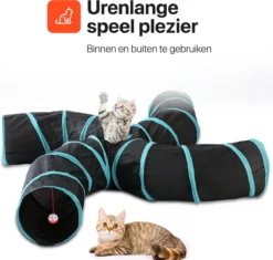 Tavaro Kattentunnel 5 Gangen - Met Speelbal - Kattenspeelgoed - Zwart / Blauw -Merkloos Verkoop 1200x1140 4