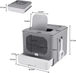 Kattenbak Groot - Kattenbak XXL - Kattenbak Grote Katten - Opvouwbaar – Grijs 9 Kattenbak Groot - Kattenbak XXL - Kattenbak Grote Katten - Opvouwbaar – Grijs -Merkloos Verkoop 1200x1143 6