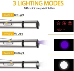 Merkloos Laserpen - Daily Accessoires - USB Oplaadbaar - Kattenspeeltjes - Laserlampje - 7 Verschillende Standen - RVS Zilver - Zaklamp - UV Lamp – Kattenspeelgoed -Merkloos Verkoop 1200x1146 4
