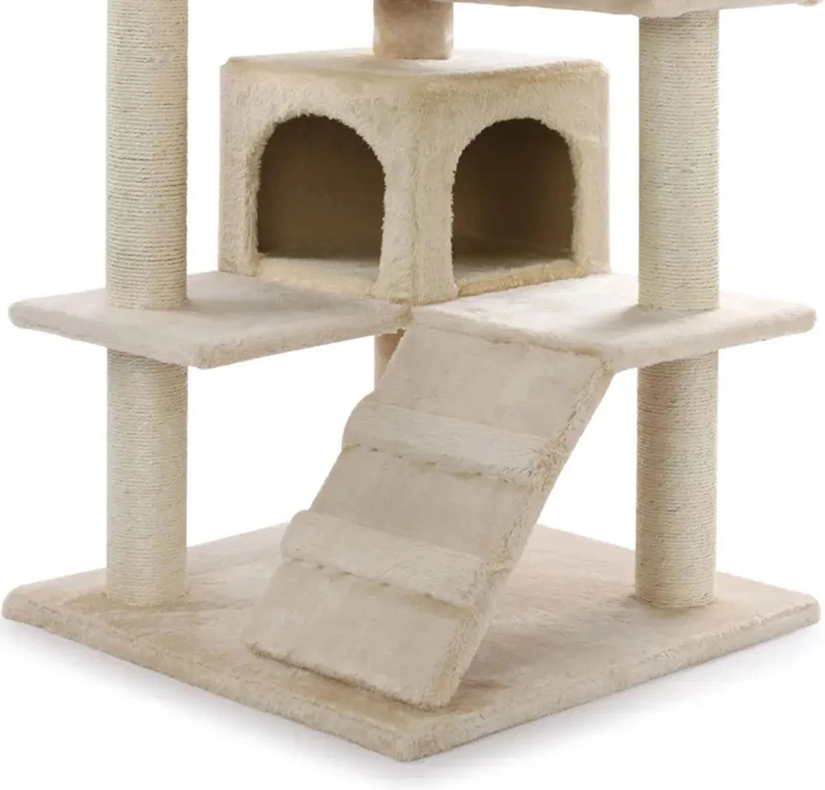 Krabpaal XXL Voor Kat -132 Cm -Beige - Kattenboom Voor Katten - Kattenhuis Van Sisal - XXL Klimpaal Voor Meerdere Katten 5 Krabpaal XXL Voor Kat -132 Cm -Beige - Kattenboom Voor Katten - Kattenhuis Van Sisal - XXL Klimpaal Voor Meerdere Katten - Image 5