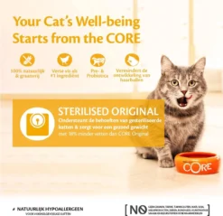 Wellness Core Grain Free Cat Sterilised Kip & Kalkoen - Kattenvoer - 1.75 Kg -Merkloos Verkoop 1200x1160