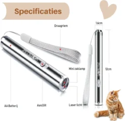 Laserpen - Kattenspeeltjes - Zaklamp - Kat - Laser - Kattenspeelgoed - RVS Opbergblikje -Merkloos Verkoop 1200x1161 26