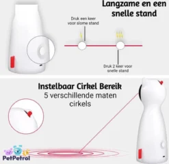 PetPetrol Automatisch Kattenspeeltje – Laser – Kattenlaser - Intelligent Interactief Voor Katten – Laser Kat – 9 Verschillende Standen – Incl. Oplaadkabel – Geruisloze Motor -Merkloos Verkoop 1200x1167 10