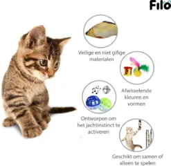 Filo Kattenspeelgoed Set 30 Stuks - Kattenspeeltje Kattentunnel - Kattenhengel - Kattenveertjes - Vis Met Kattenkruid - Kattenspeeltjes Intelligentie Kitten - Interactief Speelgoed Katten - Poezen Speeltjes -Merkloos Verkoop 1200x1167 11