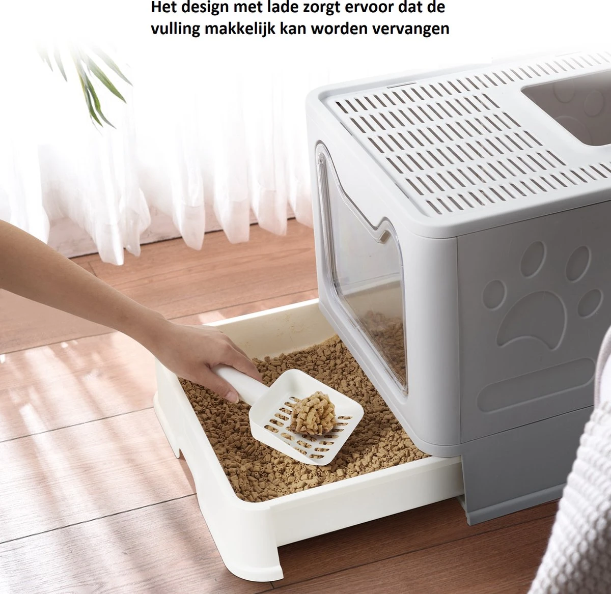 LooMar Kattenbak Groot - Kattenbak XXL - Kattenbak Grote Katten - Opvouwbaar - Grijs 6 LooMar Kattenbak Groot - Kattenbak XXL - Kattenbak Grote Katten - Opvouwbaar - Grijs - Image 6