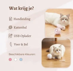 MyBuddy - Interactieve Zelf Rollende Bal - Kattenspeeltjes - Kattenspeelgoed - Bal Voor Katten - LED Lights - Speelgoed - USB - Roze -Merkloos Verkoop 1200x1168 6