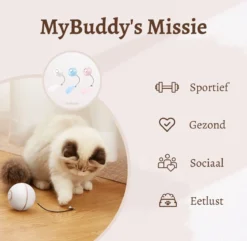 MyBuddy - Interactieve Zelf Rollende Bal - Kattenspeeltjes - Kattenspeelgoed - Bal Voor Katten - LED Lights - Speelgoed - USB - Roze -Merkloos Verkoop 1200x1171