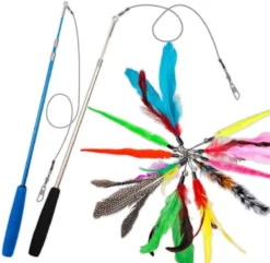 Merkloos 2 Kattenhengels Met 10 Speeltjes – Bewegende Kattenspeeltjes Met Veren En Belletjes – Interactieve Kattenspeelgoed Voor Kittens – Cat Toys -Merkloos Verkoop 1200x1172 7