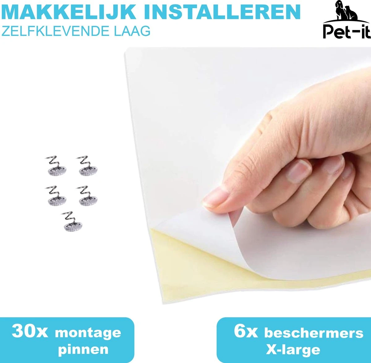 Pet-it | Krab Schade Bescherming Voor Katten En Honden | 6 Stuks | Extra-Grote Beschermers | Voor Bank Meubel Interieur | Transparant 5 Pet-it | Krab Schade Bescherming Voor Katten En Honden | 6 Stuks | Extra-Grote Beschermers | Voor Bank Meubel Interieur | Transparant - Image 5