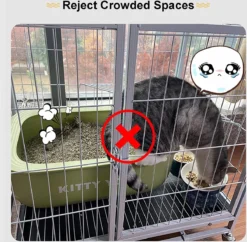 Merkloos XXL Premium Kattenkooi Met Kattenbak 2-laags Kattenkooien Voor Binnen - Grote Opvouwbare Kattenren - Kattenbench Kat Bench - Zwart Dierenverblijf -Merkloos Verkoop 1200x1177 7