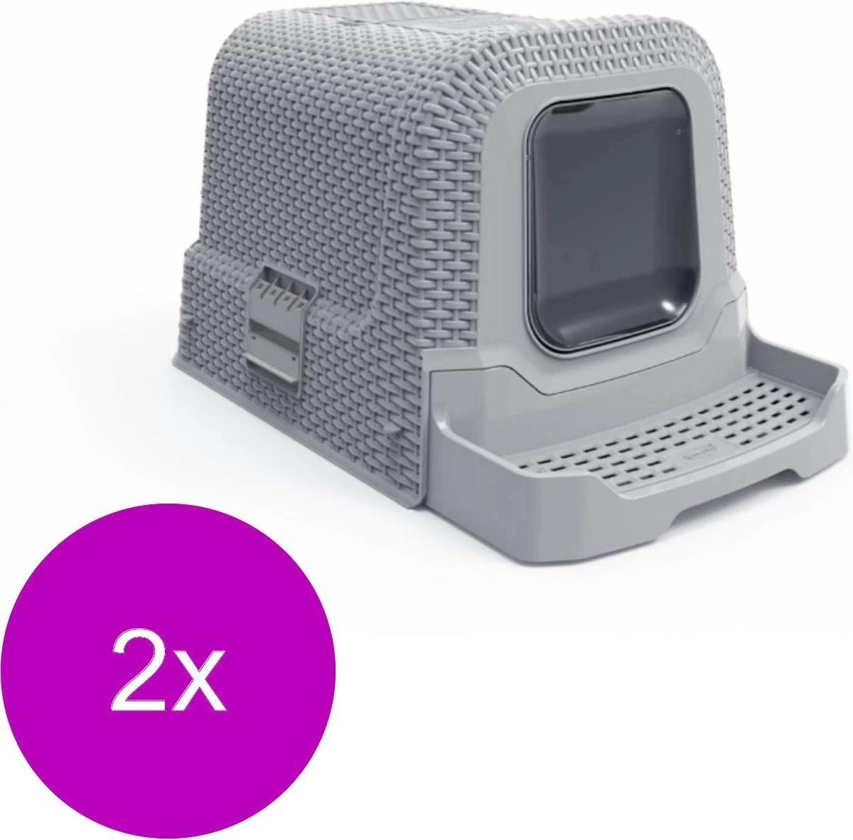 Adori Kattentoilet Rattan 69x42x41 Cm - Kattenbak - 2 X Grijs 2 Adori Kattentoilet Rattan 69x42x41 Cm - Kattenbak - 2 X Grijs - Afbeelding 2