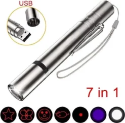 Laserpen - Oplaadbaar Met USB - Rode Laser - RVS Zilver - UV - Zaklamp - LED - Kat - Katten Speeltjes - Kattenspeelgoed - 7 Verschillende Standen -Merkloos Verkoop 1200x1185 7