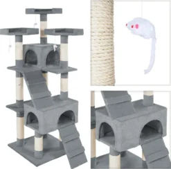 Tectake Barney Krabpaal - Grijs - 50 X 50 X 170 Cm -Merkloos Verkoop 1200x1186 6