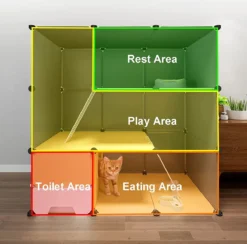 Merkloos XXL Premium Kattenkooi Met Kattenbak 2-laags Kattenkooien Voor Binnen - Grote Opvouwbare Kattenren - Kattenbench Kat Bench - Zwart Dierenverblijf -Merkloos Verkoop 1200x1187 8