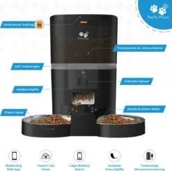 Pretty Paws QQ003 - Wifi Voermachine - Dubbele Voerbakjes - Zwart - Kat - 6L -Merkloos Verkoop 1200x1188 2