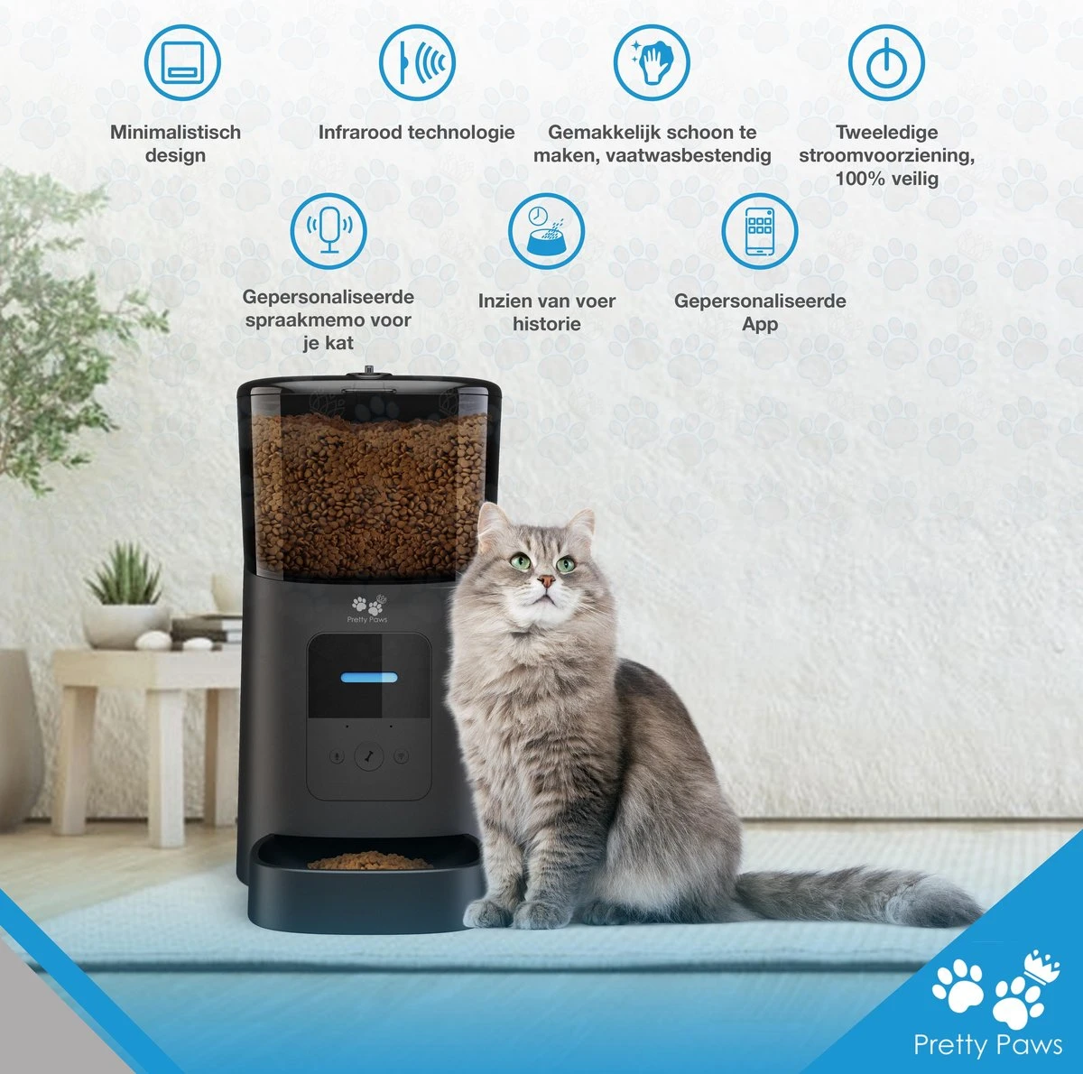 Pretty Paws PP005 Wifi Voerautomaat Zwart - Automatische Voerbak - Slimme Voerautomaat Met App - Instelbaar Voedingsschema - WIFI 7 Pretty Paws PP005 Wifi Voerautomaat Zwart - Automatische Voerbak - Slimme Voerautomaat Met App - Instelbaar Voedingsschema - WIFI - Image 7