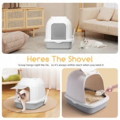 Nobleza ZSW - Kattenbak Met Kattenbakschep - 54x41x45 Cm - Grijs- L -Merkloos Verkoop 1200x1196 4