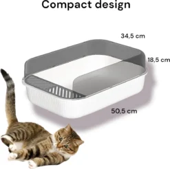 Merkloos Kattenbak - Zwart - Open - Incl. Schep - Modern - Hip - Trendy - Design Kattenbak -Merkloos Verkoop 1200x1196 7