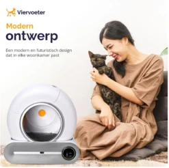 Viervoeter™ Kattenbak Zelfreinigend – Automatische Kattenbak – Zelfreinigende Kattenbak – Anti-geur – 53x58x55cm – Bedienen Via App – 65 Liter -Merkloos Verkoop 1200x1197 13