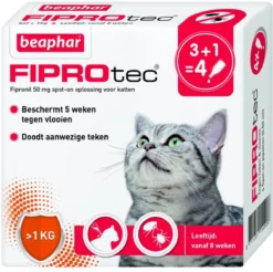 Beaphar Fiprotec Kat - Vlooienbestrijding - >1 Kg - 4 Pipetten -Merkloos Verkoop 1200x1197 16