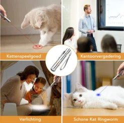DOWO® - Laserpen - USB Oplaadbaar - Kattenspeeltjes - 7 Verschillende Standen - Laserlampje - RVS Zilver - Laser Pointer -Merkloos Verkoop 1200x1197 5
