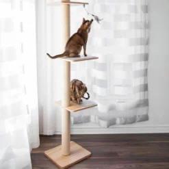 BeOneBreed Katt3 EVO Tower - Krabpaal Voor Katten Van Vloer Tot Plafond – Inclusief 3 Vilten Matjes En Hangspeeltje - Gelamineerd Hout - Maximale Hoogte 254 Cm -Merkloos Verkoop 1200x1200 1088