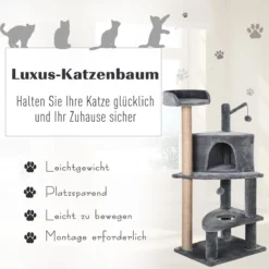 PawHut Krabpaal Met Speelballen Kattenkrabpaal Kattenhuis Jute Paal, Grijs D30-281 -Merkloos Verkoop 1200x1200 1107