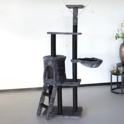 Merkloos Katten Krabpaal Saar Zwart/Grijs Kattenhuis
