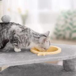 Merkloos Stevige Krabpaal Met Kattenbak, Met Sisal Omwikkelde Krabpunten, Mand En Grot, Klimboom Voor Katten 164 Cm Hoog, Lichtgrijs PCT99W -Merkloos Verkoop 1200x1200 1154