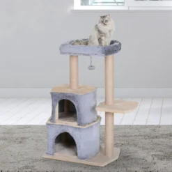 PawHut Krabpaal Kattenboom Met Grot Klimboom Kattenhuis Sisal Paal Sisal Grijs D30-218 -Merkloos Verkoop 1200x1200 1186