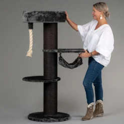 Krabpaal Voor Grote Katten Maine Coon Sleeper Crown Blackline Donkergrijs Antraciet Van RHRQuality