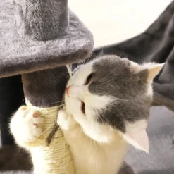 Krabpaal Voor Grote Katten 3 Verdiepingen - 140cm Hoog - Wit Grijs -Met Hangmatjes - Krabpaal Voor Zware Katten -Merkloos Verkoop 1200x1200 1236