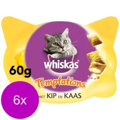 Whiskas Temptations 60 G - Kattensnack - 6 X Kip&Kaas -Merkloos Verkoop 1200x1200 339