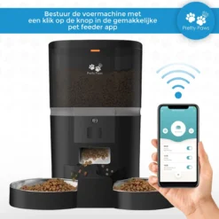 Pretty Paws QQ003 - Wifi Voermachine - Dubbele Voerbakjes - Zwart - Kat - 6L -Merkloos Verkoop 1200x1200 356