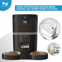 Pretty Paws QQ003 - Wifi Voermachine - Dubbele Voerbakjes - Zwart - Kat - 6L -Merkloos Verkoop 1200x1200 358