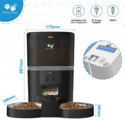 Pretty Paws QQ003 - Wifi Voermachine - Dubbele Voerbakjes - Zwart - Kat - 6L -Merkloos Verkoop 1200x1200 359