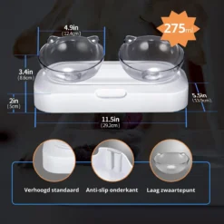 Behave Dubbele Voerbak - Drinkbak - Katten - Verstelbaar - Wit -Merkloos Verkoop 1200x1200 402