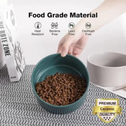 GIZMO 2x Voerbak Kat - 400 Ml - Groen - Keramische Drink- & Voerbakken Met Standaard - 13 Cm - 2 Stuks -Merkloos Verkoop 1200x1200 443