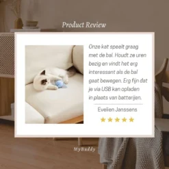 MyBuddy - Interactieve Zelf Rollende Bal - Kattenspeeltjes - Kattenspeelgoed - Bal Voor Katten - LED Lights - Speelgoed - USB - Roze -Merkloos Verkoop 1200x1200 463