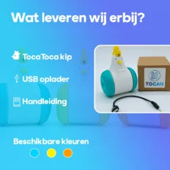 TocaToca Kip- Interactieve Zelf Bewegende Speeltje- Kattenspeeltjes- Kattenspeelgoed- Intelligentie- Kip Voor Katten- Laser- USB- Speelgoed- Geluid- Blauw -Merkloos Verkoop 1200x1200 534